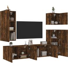 Tv bord wall vidaXL Wall-Hung Smoked Oak TV-bord 40.5x40cm