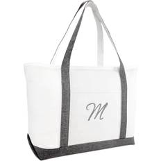 Women Beach Bags Dalix Beach Tote Bag Personalized Gifts for Women's Shoulder Bags Gray M