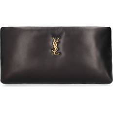 Damen Clutches Saint Laurent Clutch Calypso aus Leder Schwarz Einheitsgröße