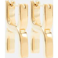 Chloé Womens Bright Gold Marcie Logo-engraved Brass Earrings