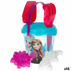 Sæt med legetøj til stranden Frozen Elsa & Anna Ø 18 cm 16 enheder