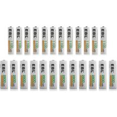 EBL 24pcs AA AAA NiMH Rechargeable Batteries, 12 x 2800mAh AA Batteries bundle with 12 x 1100mAh AAA Batteries