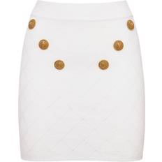 Balmain Clothing Balmain 6-Button Knit Mini Skirt - White