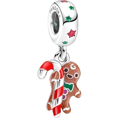 Men Charms & Pendants Pandora Gingerbread Man Dangle Charm - Silver/Multicolour