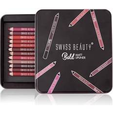 Bold Matte Lipliner Pencil, 12 Multi Color, 1.8g Pack of 12