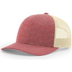 Natural - Women Caps Richardson Richardson Low Pro Heather Trucker Cap, Brt Red