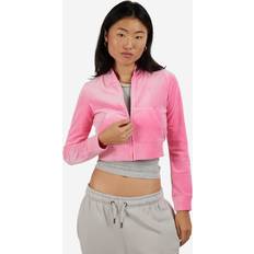 Juicy Couture Women Jackets Juicy Couture Monogram Cropped Velour Bomber Jacket