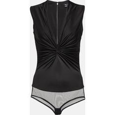 Viscose Shapewear & Under Garments Versace Black Knotted Bodysuit 1B000/Black IT