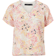 Natur - XL Bluser Vero Moda Bluse vmHannah Foil S/S Top Wvn Natur