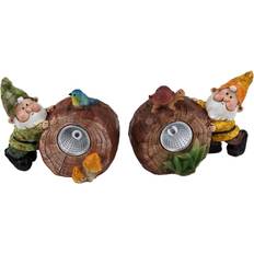 ProGarden Gnomes LED Solar Light Up Ornaments Green