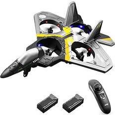 4DRC V17 Remote Control Plane 2.4Ghz Foam RC Airplanes Helicopter Quadcopter for Adults Kids,Spinning Drone,Gravity Sensing,Stunt Roll,Cool Light,2 Battery