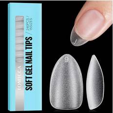 Tomicca Short Almond Nail Tips, Clear Nail Tips Natural Nails Almond French Acrylic Nails Tips