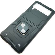 FoneFunShop Compatible with Samsung Z Flip 3 Luxury PU Leather Flip Wallet Case Black