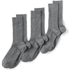 Lands' End Men Underwear Lands' End Men's Seamless-Toe Cotton 3-Pack Dress Socks, Medium, Grey