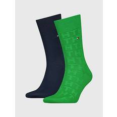 Tommy Hilfiger Green Socks Tommy Hilfiger Mens 2-Pack Monogram Socks Green