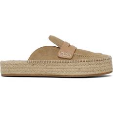 Beige Espadrilles JW Anderson Beige Leather Loafer Mule Espadrilles IT