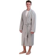 4XL Robes Hanes Men's Big and Tall Cotton Waffle Knit Robe Heather Gray Heather Gray