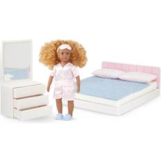 Lori LO37121Z Mini Toy Bedroom Furniture – 6-inch Doll & Dollhouse Accessories – Bed, Pillows, Blanket, Dresser ��– Play Kids – 3 Years – Nahla's