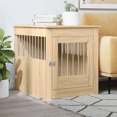 Hundar - Hundgrindar Husdjur vidaXL Hundbur sonoma-ek 64,5x80x71 konstruerat trä