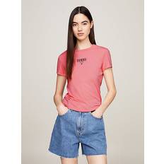 Tommy Hilfiger Pink T-shirts Tommy Hilfiger Essential Logo Slim Fit T-Shirt TICKLED PINK