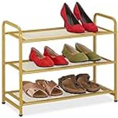 Gold Shoe Racks Relaxdays Zapatero Bambú 48 x 60 x 25 cm Organizador de zapatos