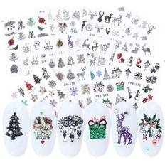 Nail Decoration & Nail Stickers Beaupretty 24 Pcs Christmas Nail Stickers Nail Water Transfer Sticker Abstract Nail Stickers Nail Decals