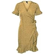 Or Robes Vero Moda Robe Courte Regular Fit Imprimé all Over - Jaune