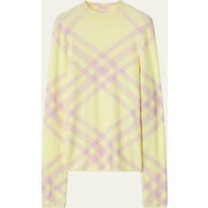 Burberry Damen Pullover Burberry Check Sweater Maglioni Giallo Donna