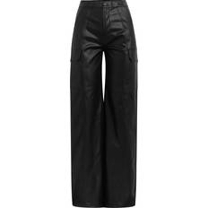 Leather Jeans HUDSON Jeans Black High-Rise Wide Leg Jean