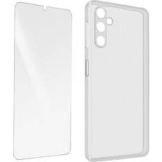 Case for Samsung Galaxy A14 5G Silicone Gel and Tempered Glass 9H Transparent Clear