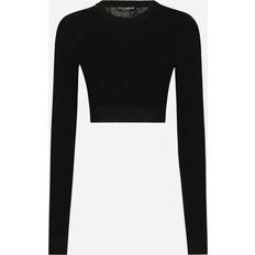 Dolce & Gabbana Donna Maglioni Dolce & Gabbana Cropped Viscose Sweater Black Woman