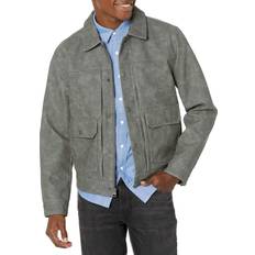 Gray - Leather Jackets Levi's Faux Leather Utility Jacket Grey