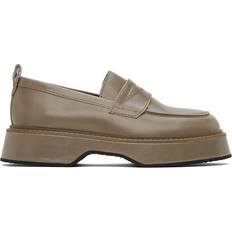 Brown Square Toe Loafers Taupe/281 FR