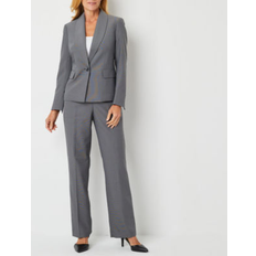 Gray Suits Le Suit Le Suit Petite One-Button Shawl-Collar Pantsuit Grey Grey