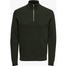 Herre - Rosa Gensere Only & Sons Phil Reg Cotton Half Zip Knit Grønn