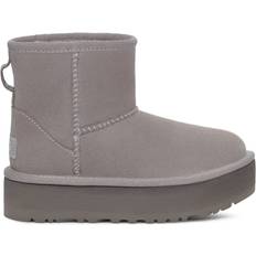 Children's Shoes UGG Youths Classic Mini Platform Boots Smoke Plume Colour: Grey