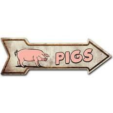 Grey Wall Decor SignMission 8 & Direction Sticker Vinyl Pigs Wall Decor