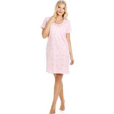 Pink - Women Nightgowns Camille 14/16 Womens Soft Cotton Summer Nightdresses Pink