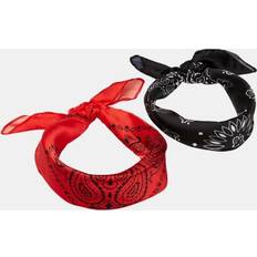 Urban Classics halstuch satin bandana 2-pack black/red Schwarz