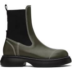 GANNI｜BOOTS (BLACK EVERYDAY MID CHELSEA BOOTS (S2083 09 Cleated-Mid-Chelsea-Boot-