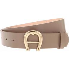 Beige Cinture Aigner Logo Gürtel grau