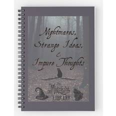 Famgem Spiral Notebook Nightmares, Strange Ideas, Impure Thoughts JOURNAL The Midnight Library A5 120