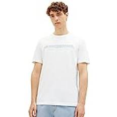 Denim/Jeansstoff T-Shirts Tom Tailor Denim T-shirt Weiß Regular Fit für Herren