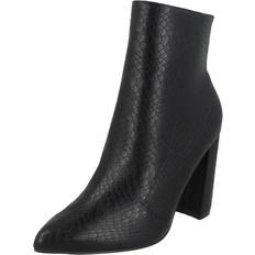 Spot On 7 UK, Black Crocodile Womens/Ladies High Heel Zip Ankle Boots