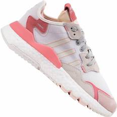 adidas Nite Jogger Womens Fashion Trainers - White Pink