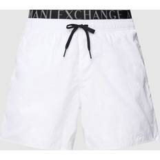 Armani Exchange Mies Housut & Shortsit Armani Exchange Badehose mit Label-Details in Weiss, Größe