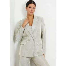 Guess Women Blazers Guess Adriana Double-breasted Blazer Gray