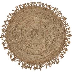 Beliani Zonguldak Ryamatta 120 cm Rund Beige Beige, Guld cm