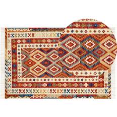 Beliani Wool Kilim Area Rug 200 x 300 cm Red, Multicolour