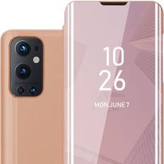 Cadorabo PINK Case for OnePlus 9 PRO Cover Book Wallet Protection PU Leather Flip Magnetic Smart View Etui Pink